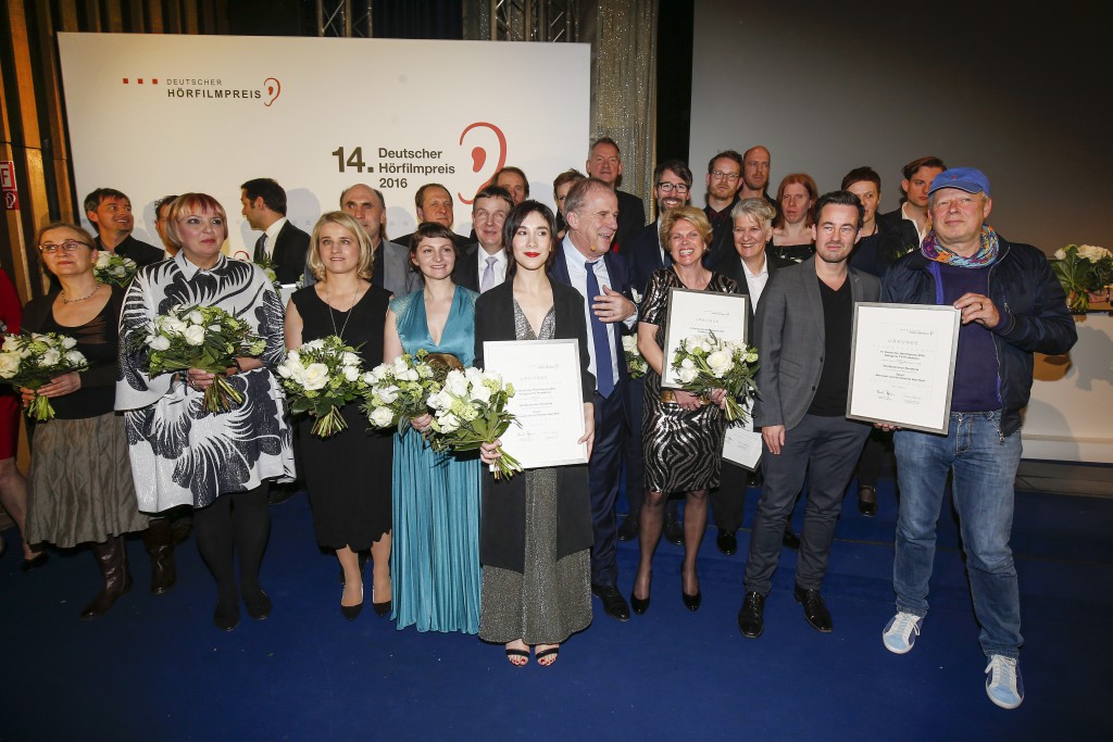Preisträger des Deutschen Hörfilmpreises 2016 beim 14. Deutschen Hörfilmpreis am 15. März 2016, Bildnachweis: DBSV/Franziska Krug